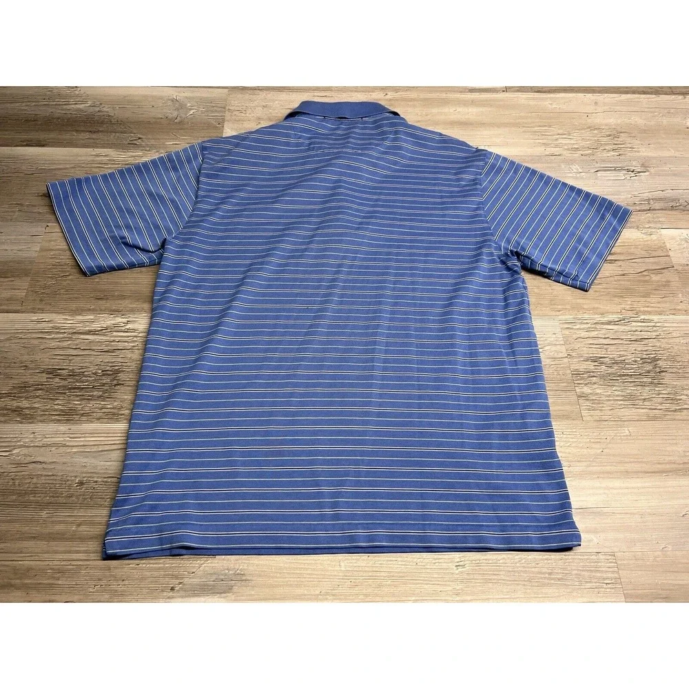 Nike Fit Dry Golf Polo Shirt Tiger Woods‎ Collection Size M Light Blue Stripe